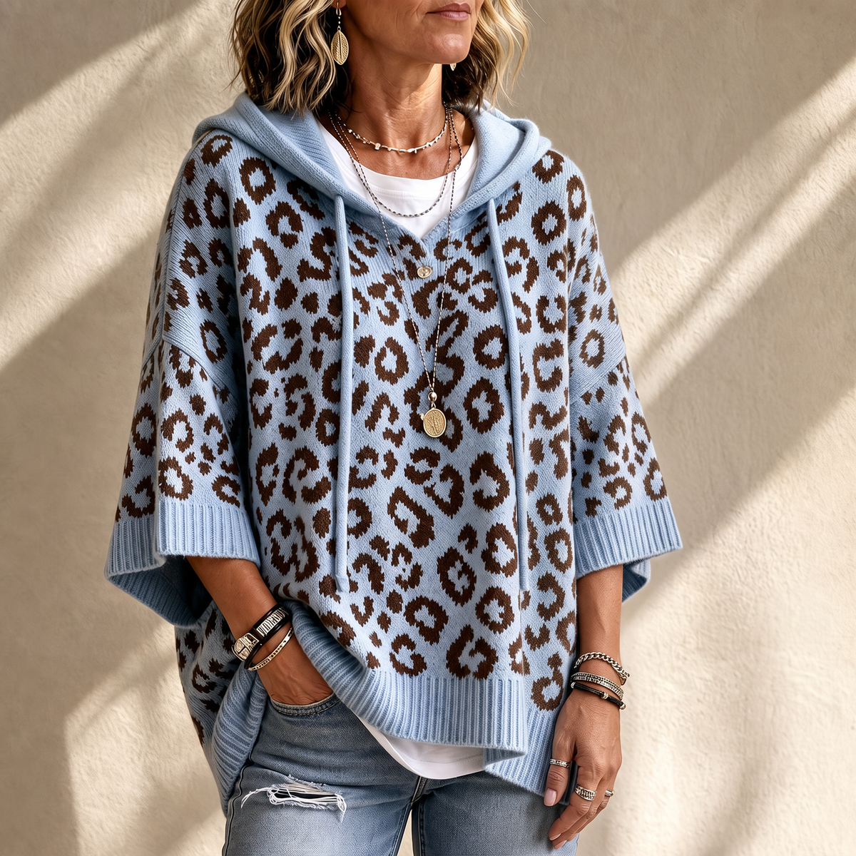 Alaina | Cozy Leopard Hooded Sweater