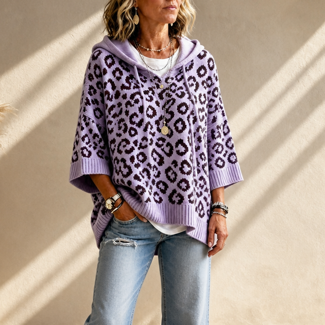 Alaina | Cozy Leopard Hooded Sweater