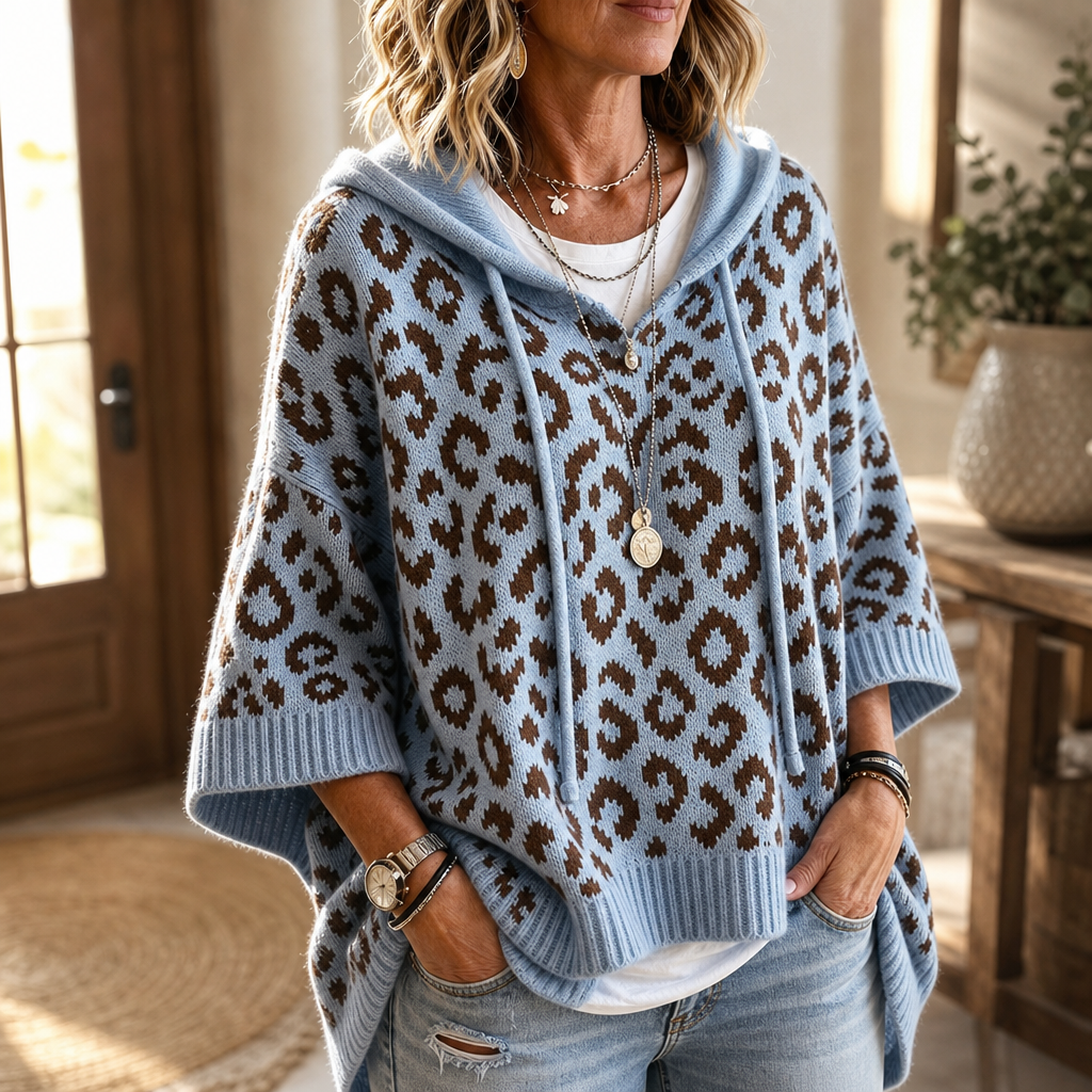 Alaina | Cozy Leopard Hooded Sweater
