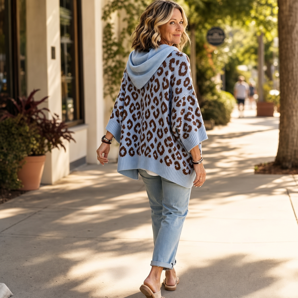 Alaina | Cozy Leopard Hooded Sweater