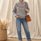 Alexandra | Cozy Fair Isle Yoke Sweater