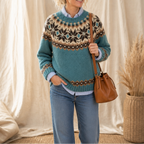 Alexandra | Cozy Fair Isle Yoke Sweater