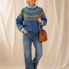 Alexandra | Cozy Fair Isle Yoke Sweater