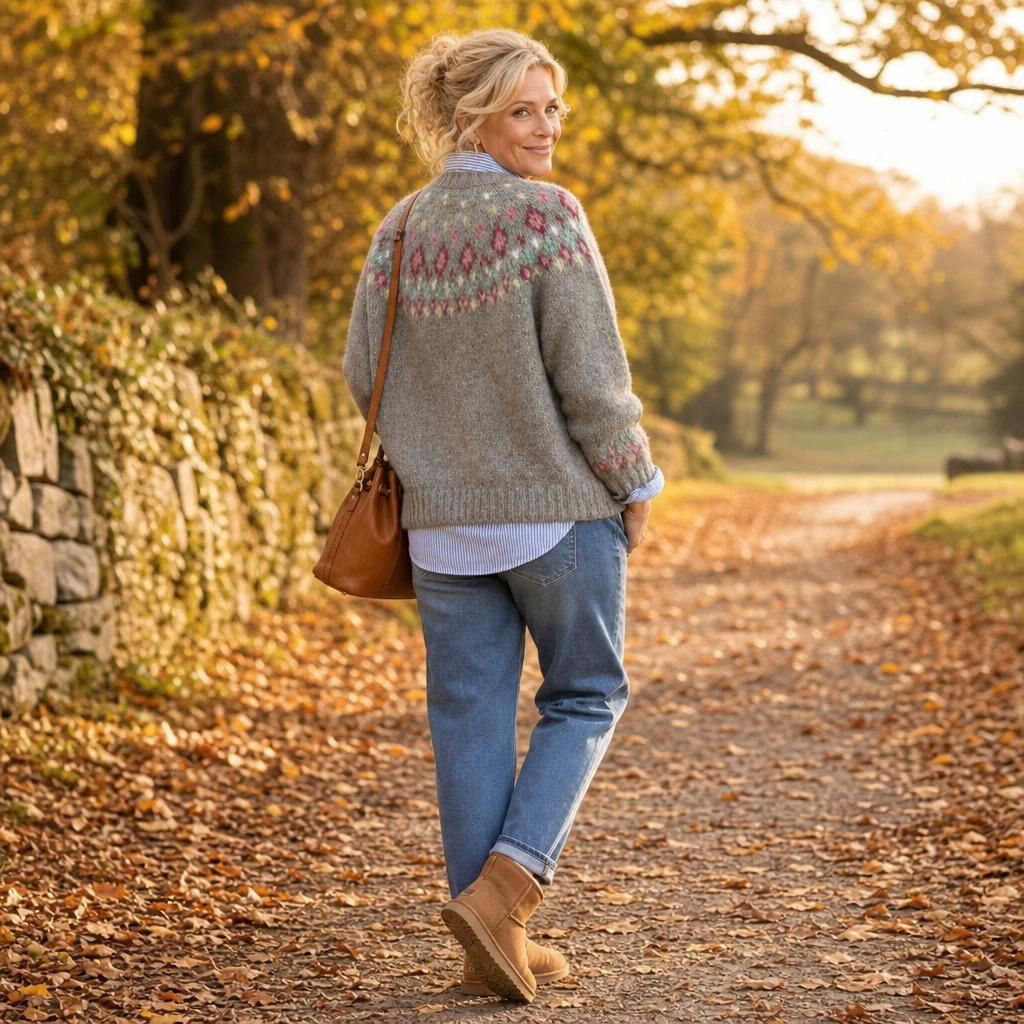 Alexandra | Cozy Fair Isle Yoke Sweater