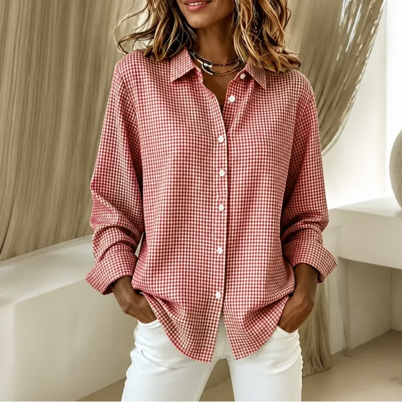 Alexandria | Retro Plaid Button-Down Shirt