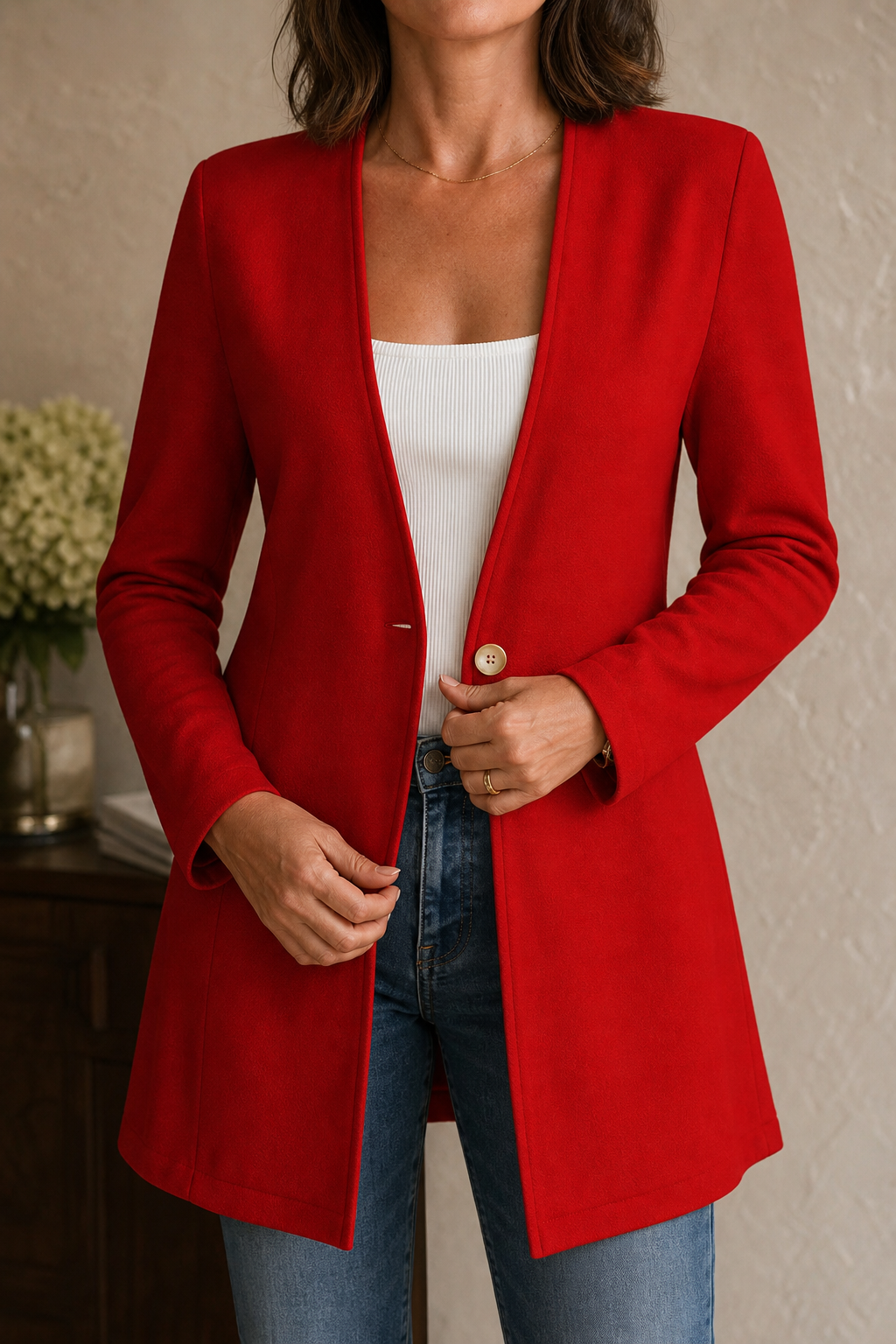Alexia | Sleek Single-Button A-Line Blazer