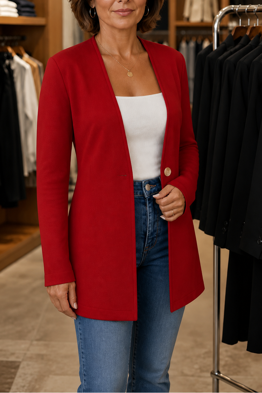 Alexia | Sleek Single-Button A-Line Blazer