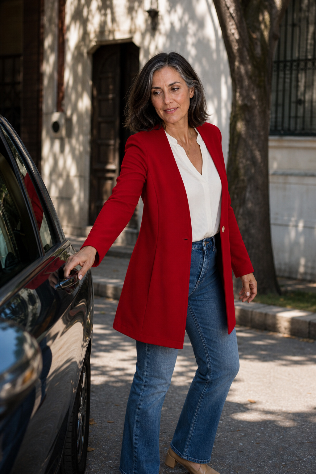 Alexia | Sleek Single-Button A-Line Blazer