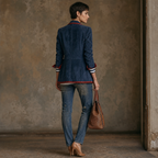 Alissa | Contrast Trim Velvet Blazer