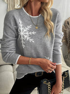 Alyson | Cozy Snowflake Jacquard Sweater