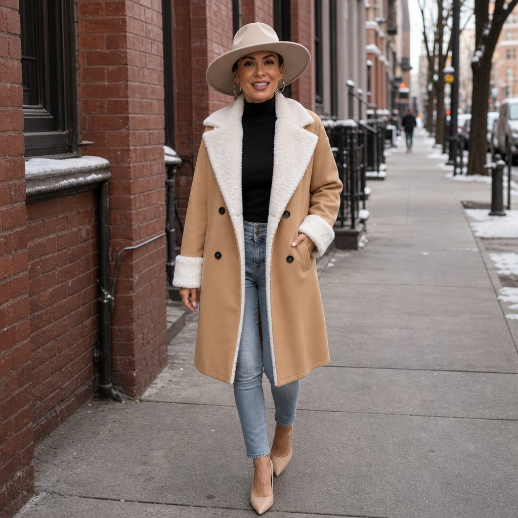 Amalia | Cozy Plush-Trim Coat