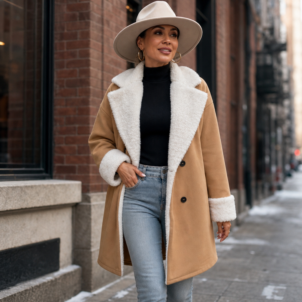 Amalia | Cozy Plush-Trim Coat