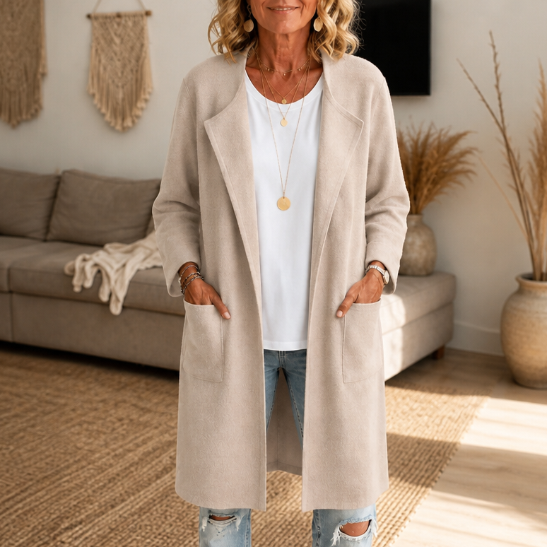 Amelie | Soft Open-Front Longline Coat