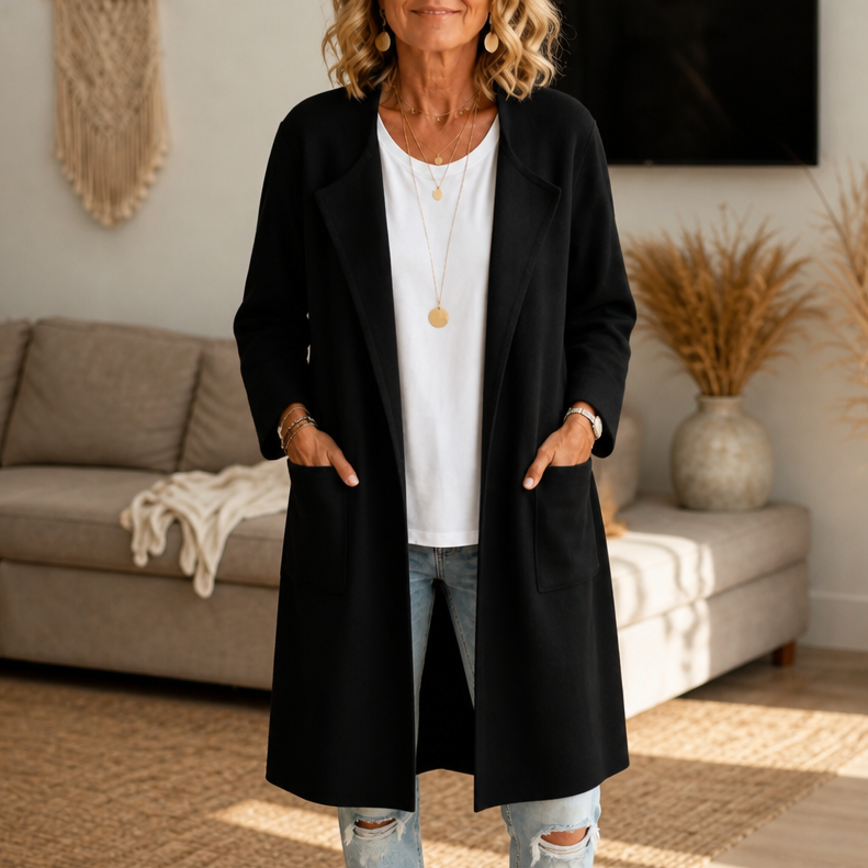 Amelie | Soft Open-Front Longline Coat