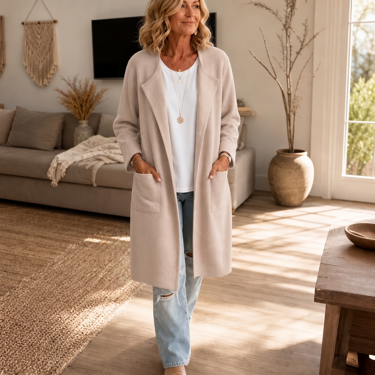 Amelie | Soft Open-Front Longline Coat