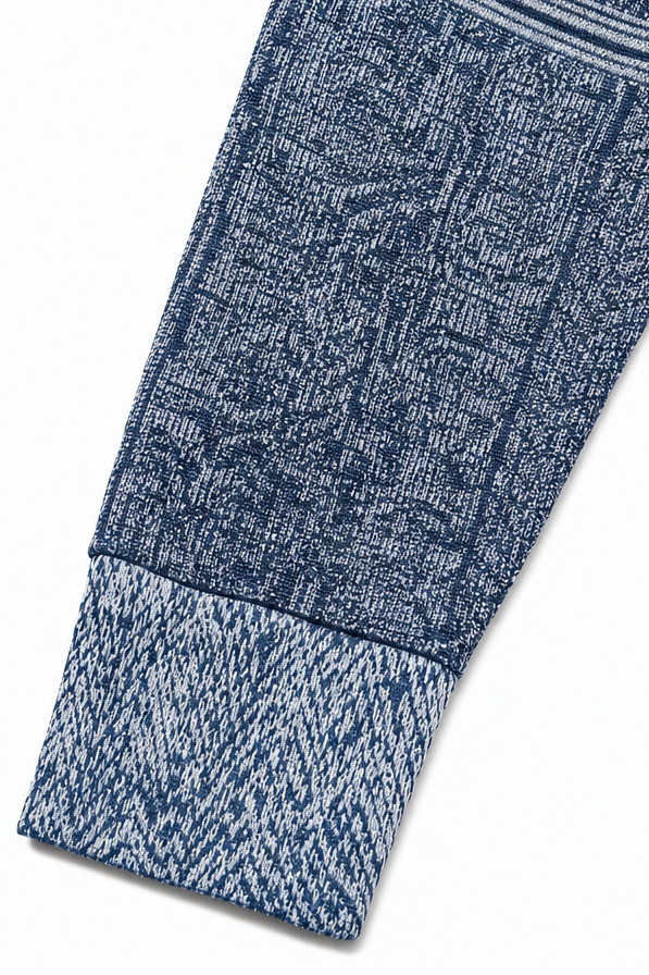 Annalise | Textured Denim-Trim Blouse