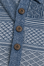 Annalise | Textured Denim-Trim Blouse