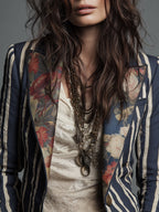 Anne | Floral Print Structured Shoulder Blazer