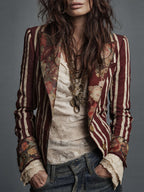 Anne | Floral Print Structured Shoulder Blazer