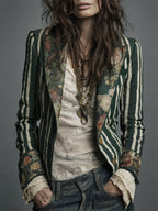Anne | Floral Print Structured Shoulder Blazer
