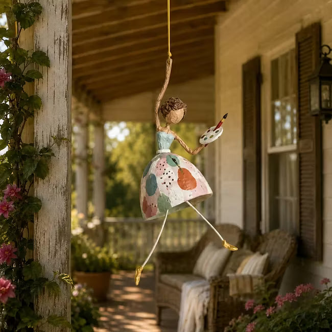 Painted Dancing Lady Figurine Hanging Ornament