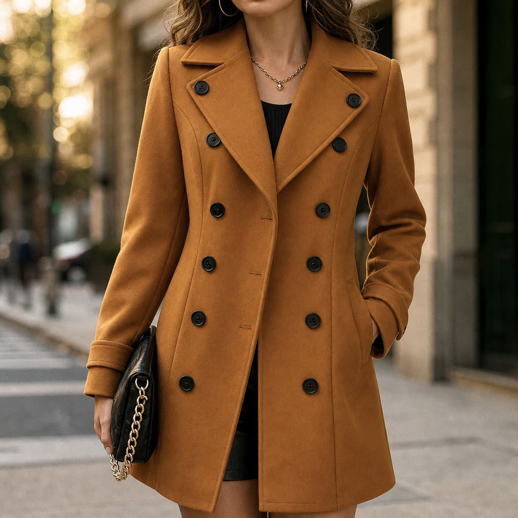Ashleigh | Double-Breasted Mid-Thigh Coat