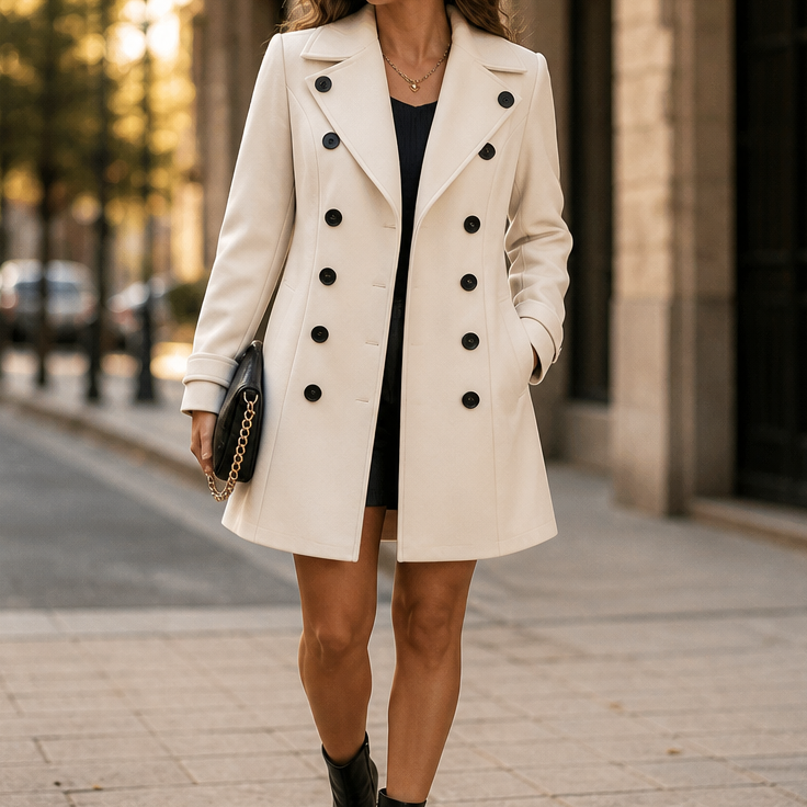 Ashleigh | Double-Breasted Mid-Thigh Coat