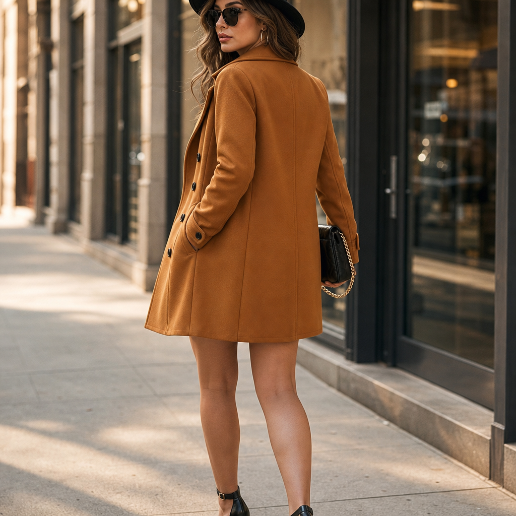 Ashleigh | Double-Breasted Mid-Thigh Coat