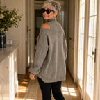 Ava | Cozy Off-Shoulder Cable-Knit Sweater