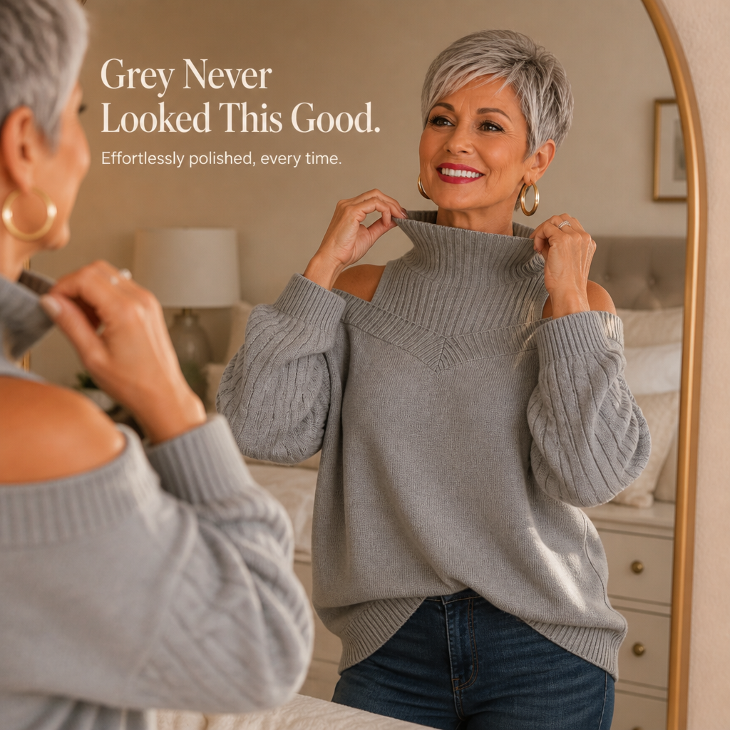 Ava | Cozy Off-Shoulder Cable-Knit Sweater