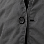 Axel button-front coat – fabric and button close-up (Gray)