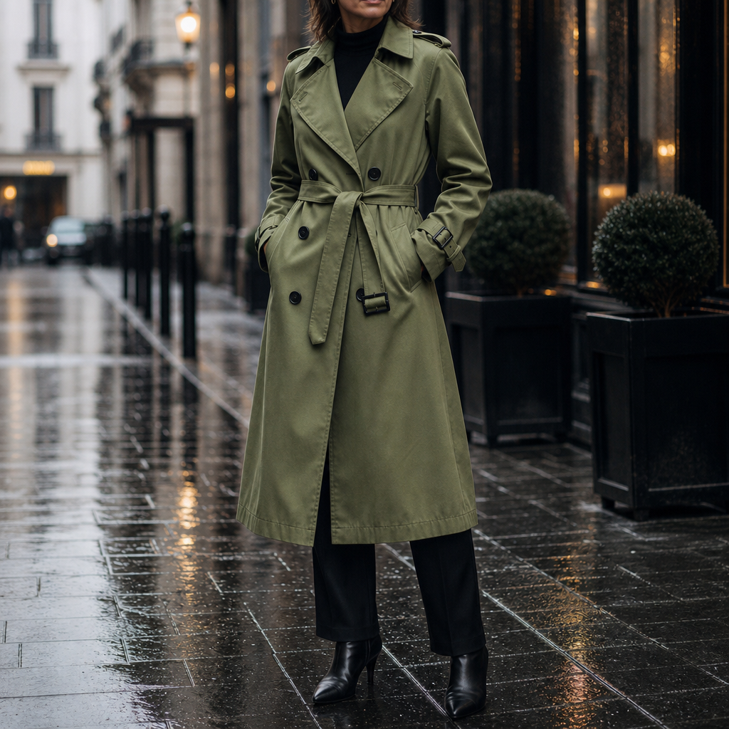 Barbara | Minimal Double-Breasted Trench Coat