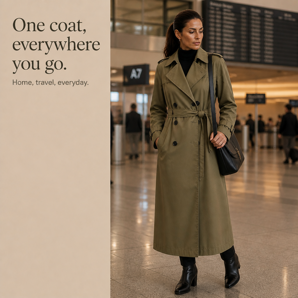 Barbara | Minimal Double-Breasted Trench Coat
