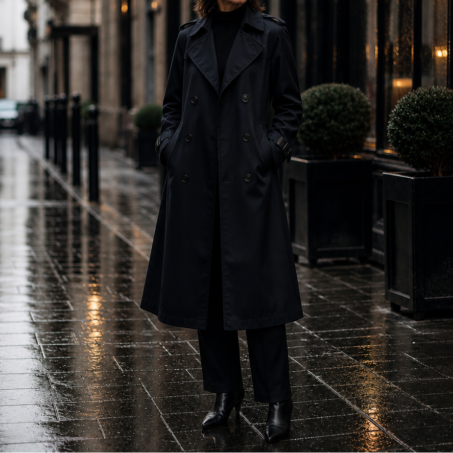 Barbara | Minimal Double-Breasted Trench Coat