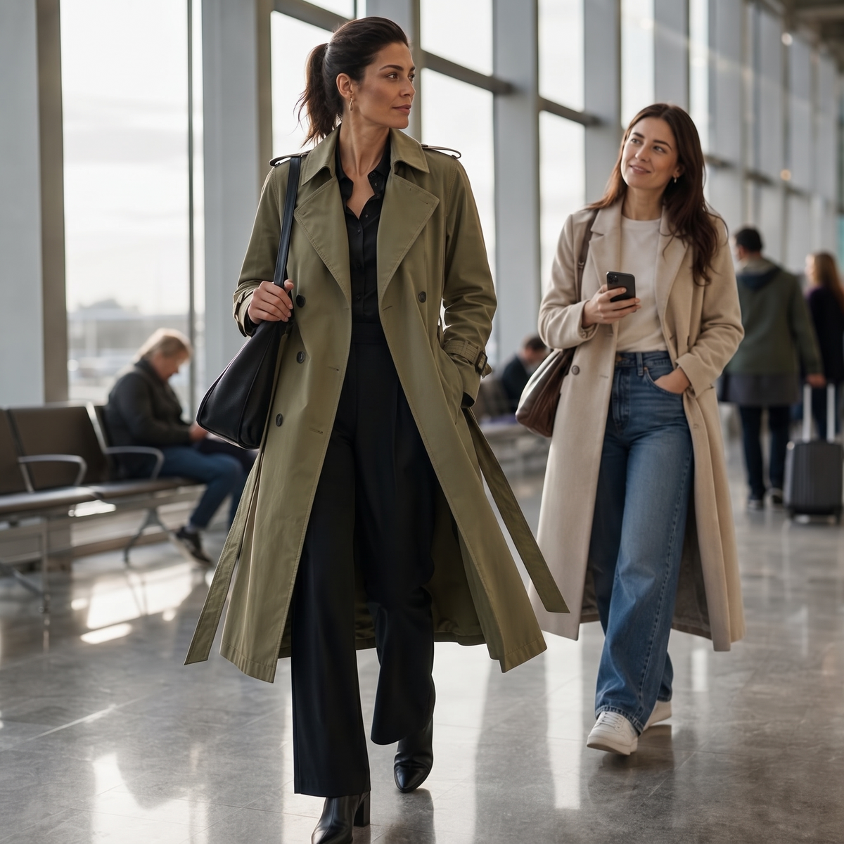Barbara | Minimal Double-Breasted Trench Coat