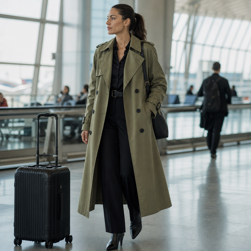 Barbara | Minimal Double-Breasted Trench Coat