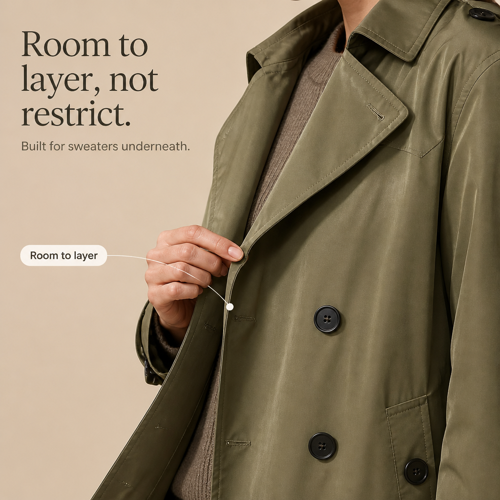 Barbara | Minimal Double-Breasted Trench Coat