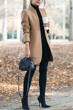 Becky | Refined Collarless Open Front Coat