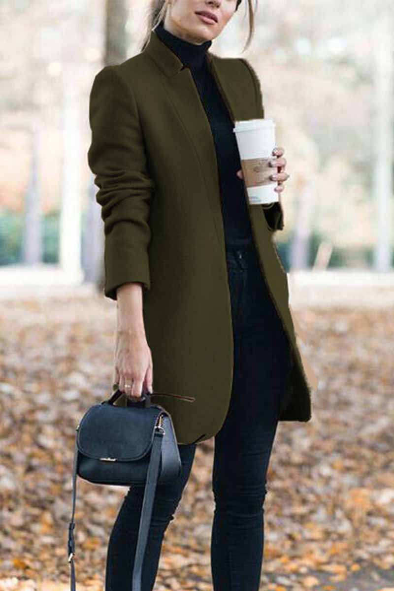 Becky | Refined Collarless Open Front Coat