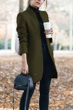 Becky | Refined Collarless Open Front Coat