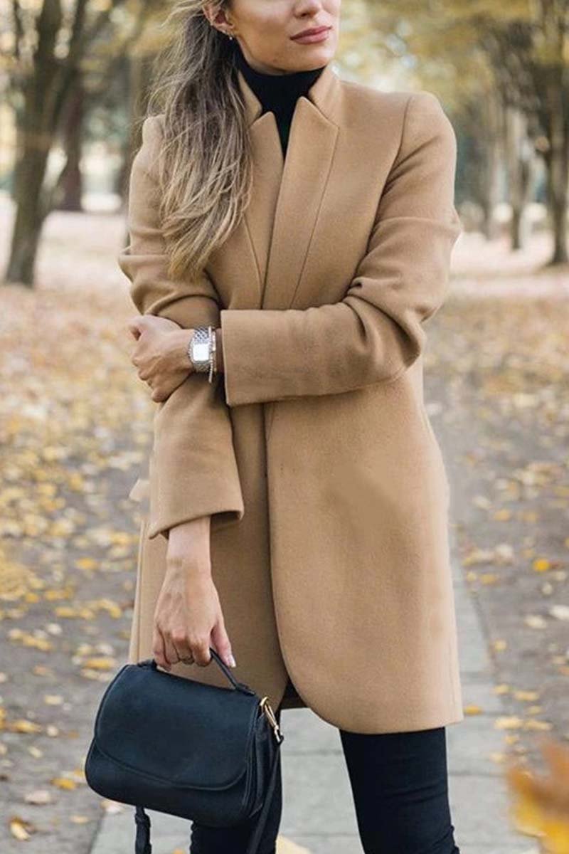 Becky | Refined Collarless Open Front Coat