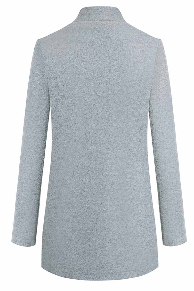 Becky | Refined Collarless Open Front Coat
