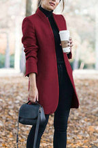 Becky | Refined Collarless Open Front Coat
