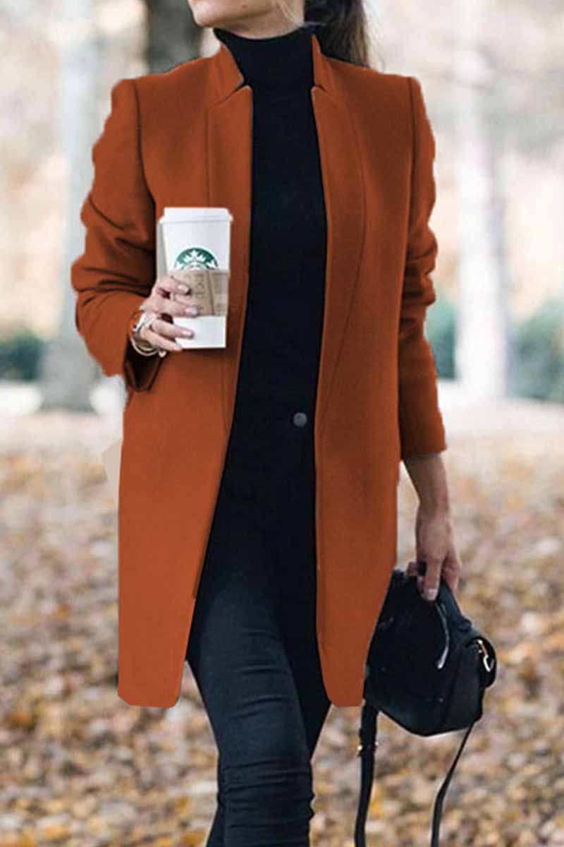 Becky | Refined Collarless Open Front Coat