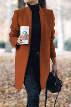 Becky | Refined Collarless Open Front Coat