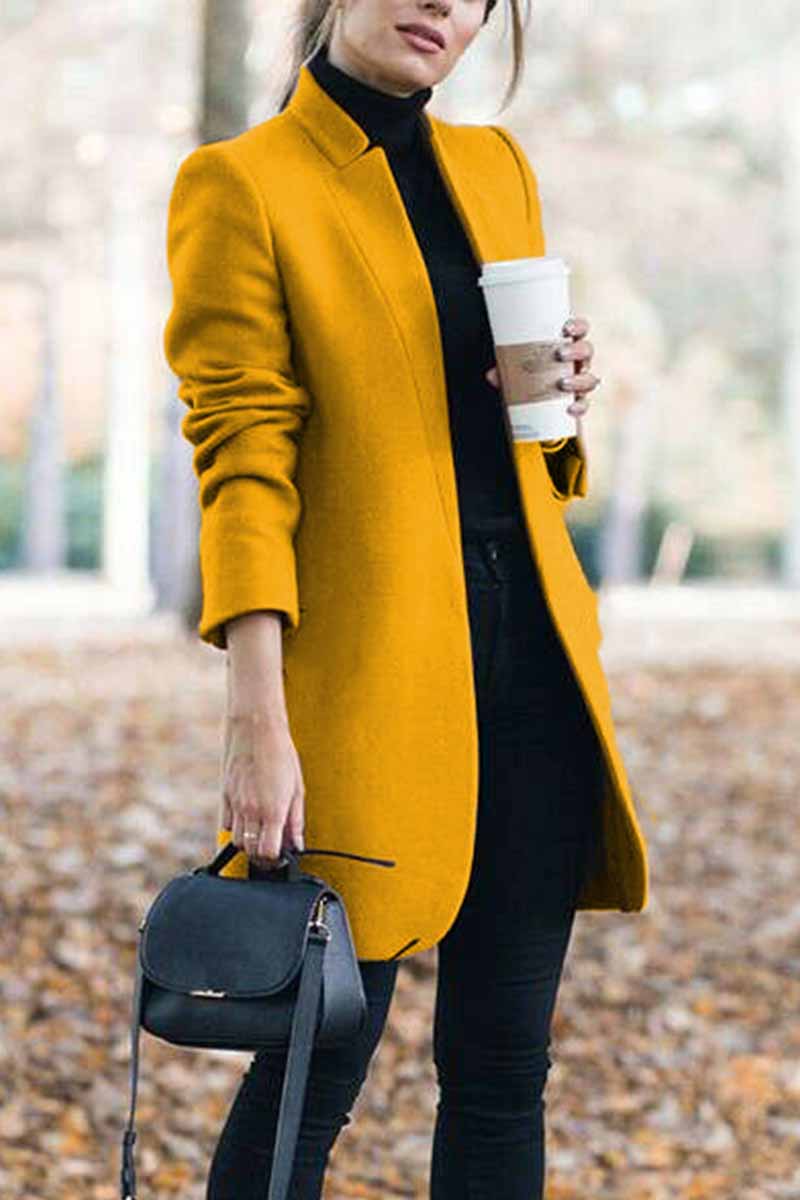 Becky | Refined Collarless Open Front Coat