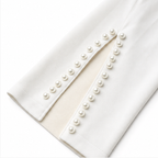 Brenda | Pearl-Trim Slit Sleeve Pencil Midi Dress