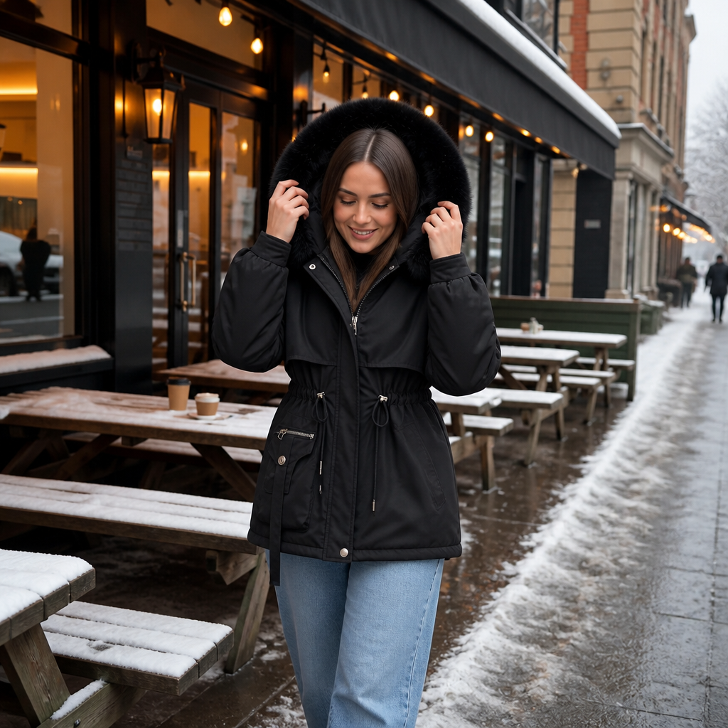Bria | Cozy Faux Fur Hood Puffer Coat