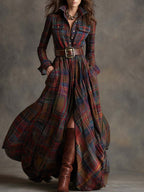 Briana | Classic Plaid Shirt Dress