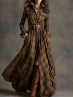 Briana | Classic Plaid Shirt Dress